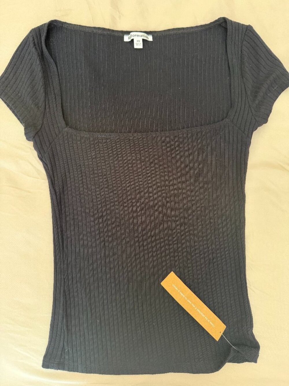 Reformation scoop neck knit top Black XS
